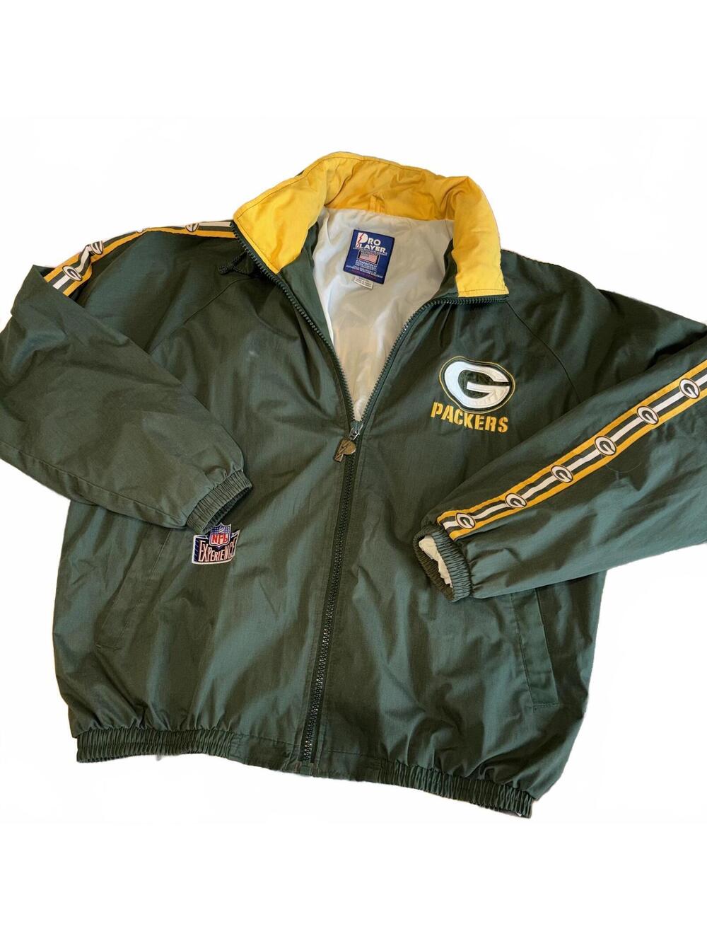 Vintage Y2K 90s Pro Player Mens XL Green Bay Packers NFL Jacket Deadstock